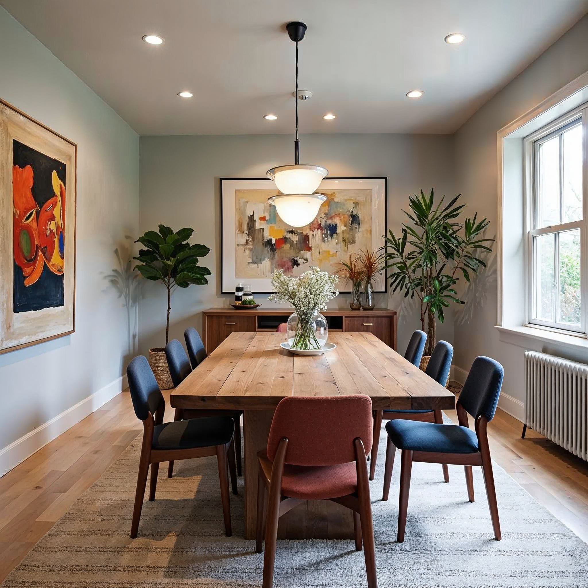 Contemporary spisestue efter AI transformation